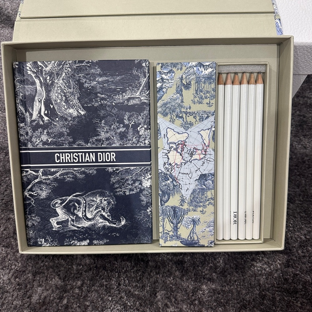 New Authentic Dior Around the World Exclusive Office Gift Set Notebook Pencils